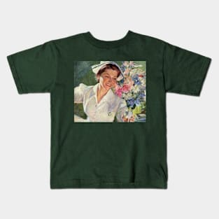 Vintage Science and Medicine, A Happy Nurse in Uniform Kids T-Shirt